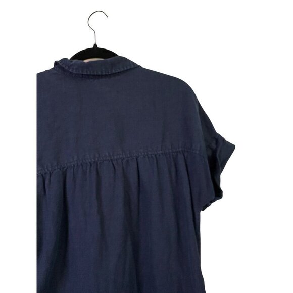 J.Crew Women's 100% Linen Baird McNutt Irish Linen Navy Shirtdress Size Small - Picture 11 of 12